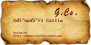Gáspári Csilla névjegykártya